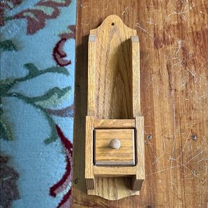 Wooden Wall-Mounted Shelf with Drawer